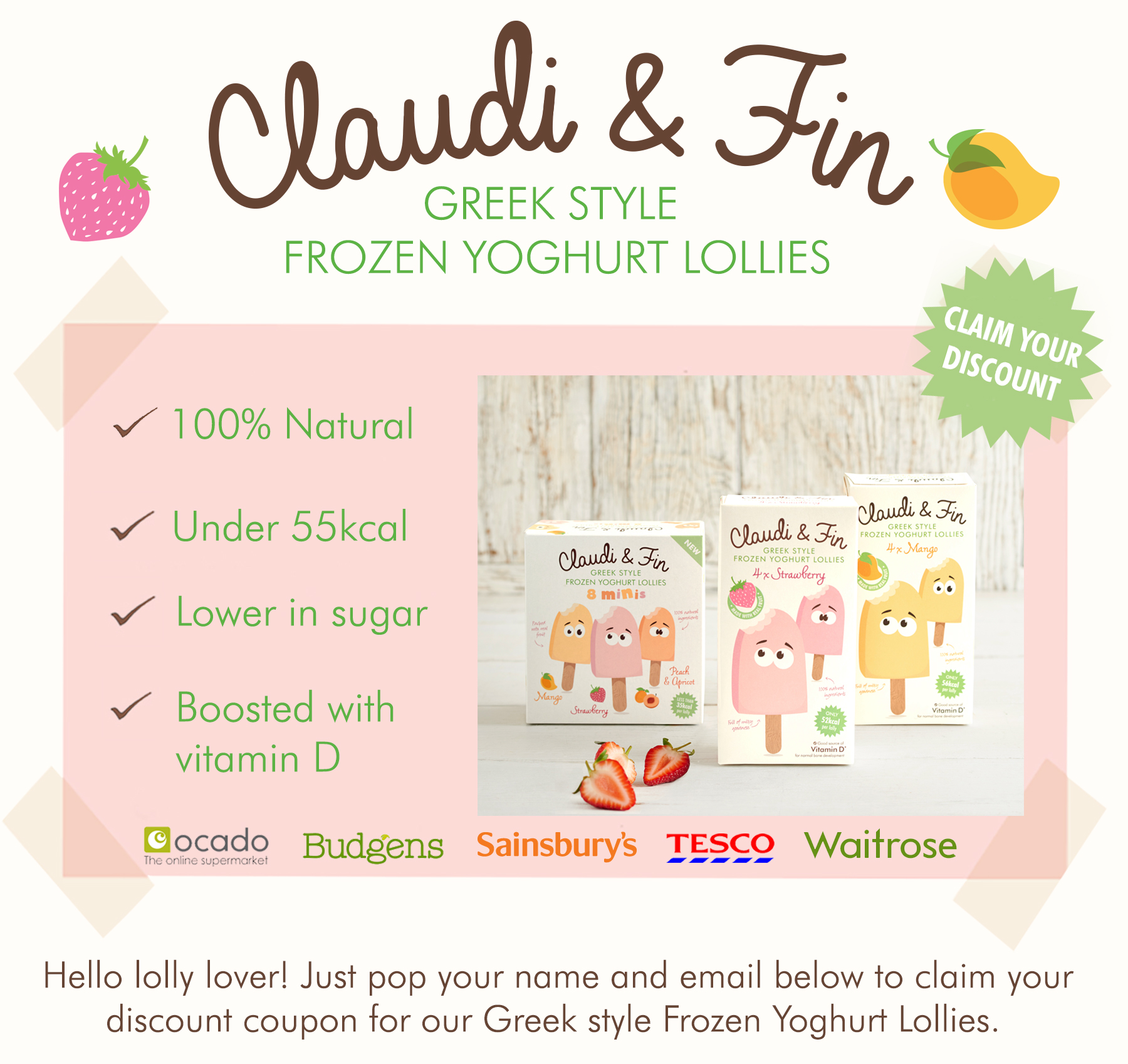 Coupon - Claudi & Fin Greek Style Yoghurt Lollies!